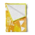 thumbnail image 2 of Saying Soft Flannel Fleece Throw Blanket, Radiant Sunshine Phrase Made with Triangles Dots Love Romance Artwork, Cozy Plush for Indoor and Outdoor Use, 60" x 80", Yellow, by Ambesonne, 2 of 5