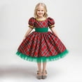 thumbnail image 5 of FYDUU Cute Girls Christmas Dress Child Girls Short Sleeve Christmas Plaid Pageant Dress Party Clothes Dresses 2-3 Years, 5 of 9