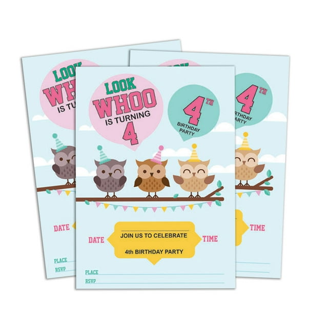 Darling Souvenir Green Birthday Invitation Card Printable Elegant Fill or Write In Blank Party Invites 28 Pcs 5 x 7 Inches
