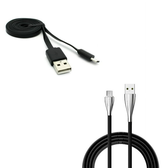 10ft USB Cable Charger Cord w 6ft USB Cable MicroUSB Power Wire V2A for Samsung Galaxy Tab S2 NOOK 8.0 (SM-T710) E NOOK 9.6 (SM-T560) 9.7 S 10.5 SM-T800, S7 Edge, 4 NOOK 7.0 (SM-T230)
