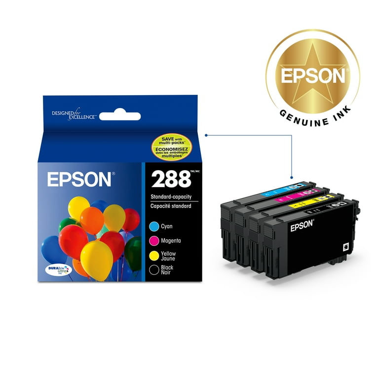 Epson 288 DURABrite Ultra Ink Combo, Black & Color, for XP