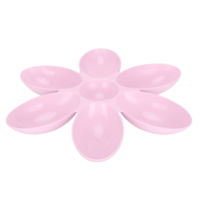 Cuencos para gatos de grado alimenticio con forma de pétalos de flor, 6 rejillas, para comida y agua (rosa)