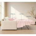 thumbnail image 3 of 4-Piece Full Sleeper Sofa Sheet Set, 100% Egyptian Cotton, 600 Thread Count, Fits 8" Deep Pull-Out Couch Mattress (54" x 72") - Blush Pink Solid, 3 of 5