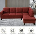 thumbnail image 5 of NeoKo Sectional Couch for Living Room Furniture Sets,Red Flannelette L Shape sectional Sofa 2 Piece for Apartment, Office, Bedrooms, 5 of 7