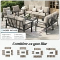 thumbnail image 6 of MRUAKA Aluminum Patio Furniture Set, 9 Pcs Modern Outdoor Sofa Sets, Outdoor Sectional Patio Conversation Set with Coffee Table for Backyard, Poolside, Beige, 6 of 8