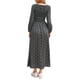thumbnail image 3 of Vestido largo smock floral Inspire Chic para mujer, con mangas largas abullonadas, estilo A-line, vestido maxi bohemio de verano XL negro, 3 of 6