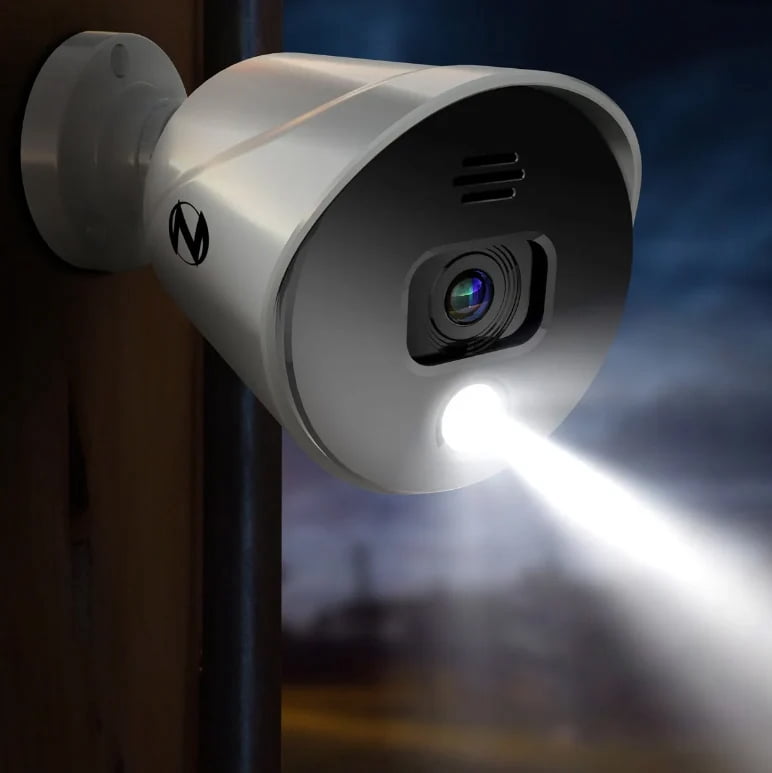 Night Owl CAM‑2PK‑DP8LSA – 4K UHD Wired Spotlight Bullet Cameras Audio Enabled / Night Vision, 2 Pack