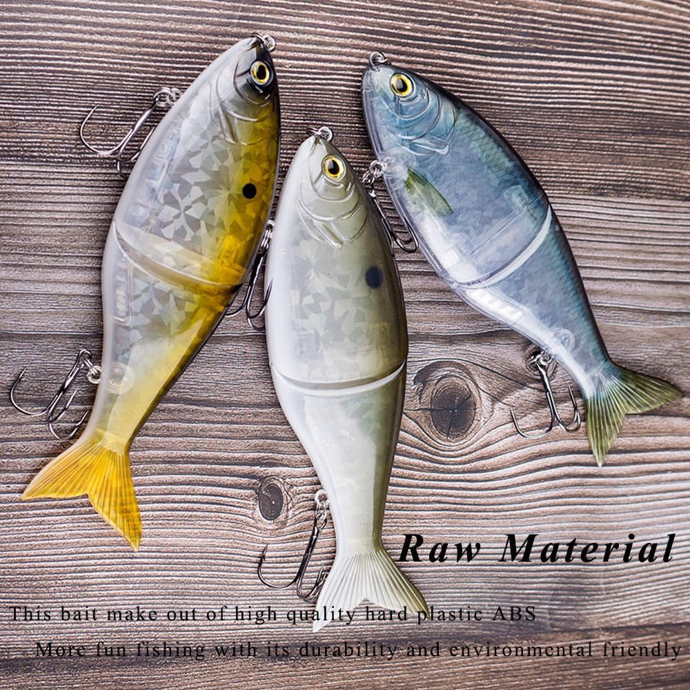 ABPETE Sinking 2-Jointed Glide Bait – Realistic Multi-Segment Soft Lure for Bass, Pike & Walleye Fishing