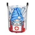 thumbnail image 1 of Balery Medicine Gnome Truck Red Cesta de ropa redonda con asas, impermeable, independiente, para ropa, juguetes, dormitorio y familia-Small, 1 of 6