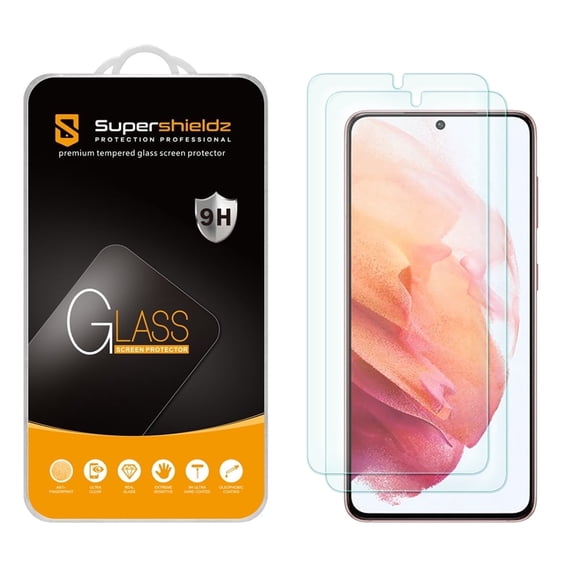 (2 Pack) Supershieldz Designed for Samsung Galaxy S21 5G Tempered Glass Screen Protector, Anti-Scratch, Bubble Free