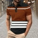 thumbnail image 1 of Blusa y camisa de manga corta con cuello vuelto para hombre, blusa deportiva informal con botones y estampado de rayas, blusa de manga corta con cuello vuelto para hombre, blusa de poliéster para homb, 1 of 5