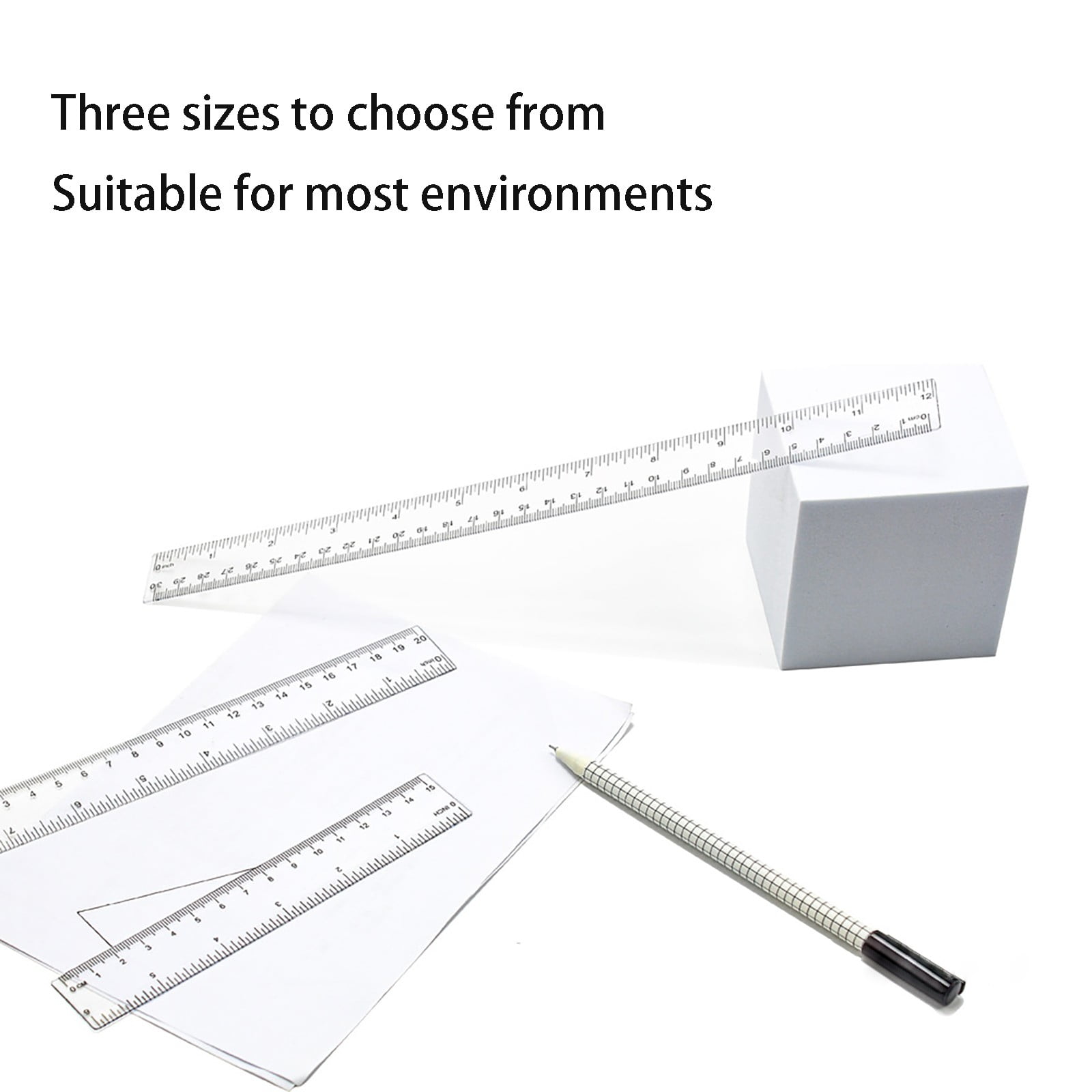 PPKVUFD Clear Plastic Ruler, 6 Inch Ruler, Clear Ruler with Centimeters and Inches, Straight Plastic Ruler for Home and Office Drawing Measuring Tools