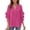 49# Hot Pink, variant on Womens Summer 3/4 Length Sleeve Bell Sleeve Flared Tunic Tops Plus Size V-Neck Blouses for Women Dressy Casual Gray 2XL