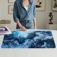 thumbnail image 4 of ZIATUBLES Blue Marble Print Ironing Pad for Table Top Portable Ironing Mat Blanket Foldable Ironing Board Replacement for Washer Dryer Countertop Travel, 31.5" x 19.6", 4 of 7