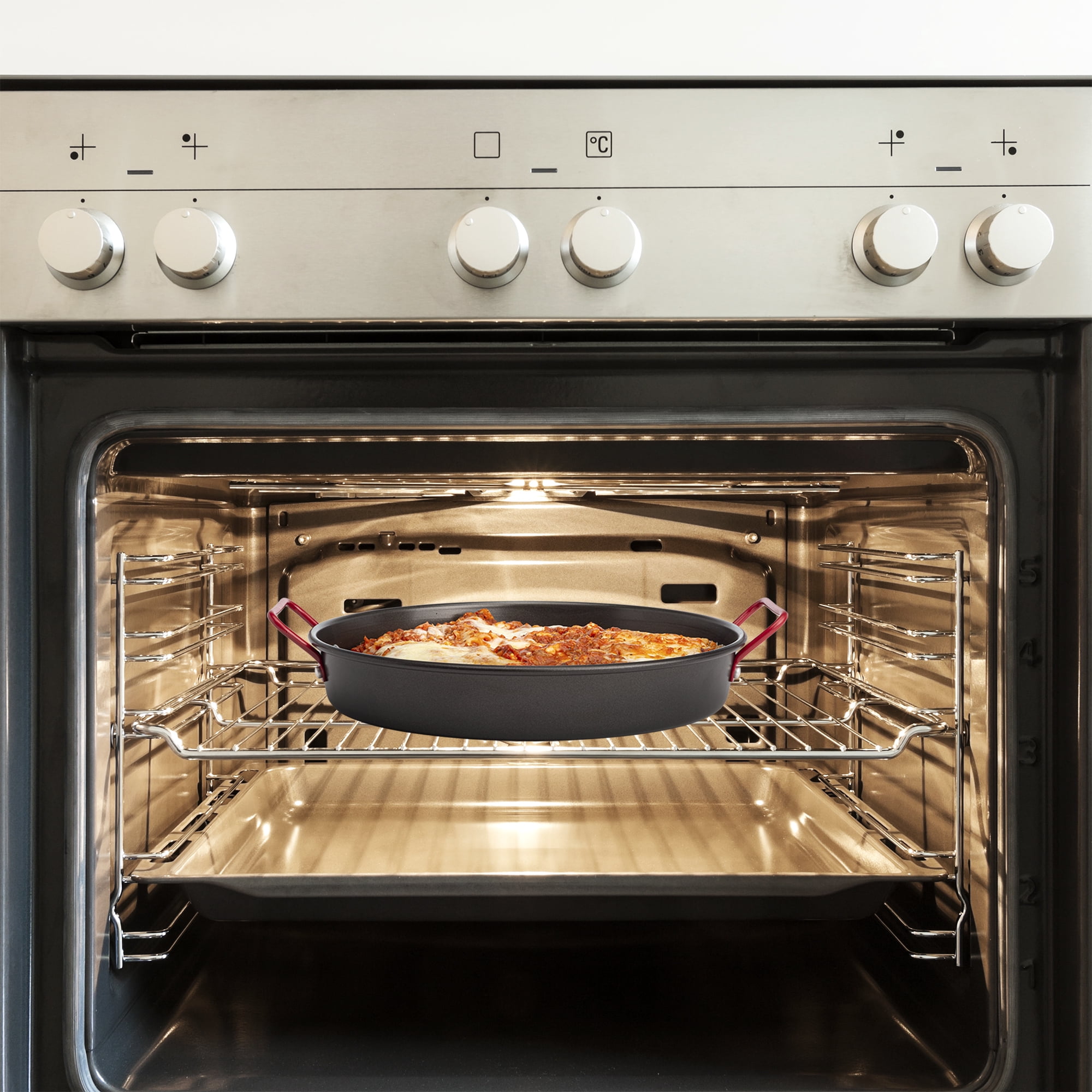 Tasty Non-Stick Multipurpose Pan, Heavy Gauge Carbon Steel, Stovetop, Oven and Gas Grill Safe Up to 450°F, Premium Non-Stick Coating, 12"