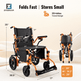 thumbnail image 4 of MediNex Lightweight Portable Electric Wheelchair,15+ Miles Range,All Terrain Motorized Wheelchair for Seniors,330lbs,500W Motors, Orange,Compact, 4 of 9