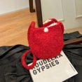 thumbnail image 3 of Bolso Hombro Cuerpo Cruzado para Mujeres Peluches Ovalos Óvalo Sólido Modernas Pelusa Esponjosa Compra Viajes, 3 of 9