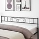 thumbnail image 5 of Negra king-sized marco de cama con almacenamiento metal marco de cama con vintage pattern cabecero y footboard mattress foundation fácil montaje, 5 of 7