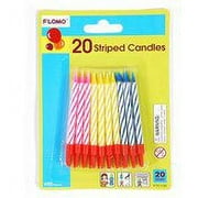 Flomo Striped Candles with matching bases Striped Candles with matching bases - 20 pack