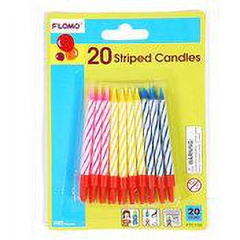Flomo Striped Candles with matching bases Striped Candles with matching bases - 20 pack