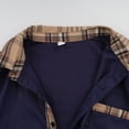 thumbnail image 6 of Handshe Men's Long Sleeve Collared Shirt with Solid Color Patchwork Plaid Print and Button Pockets for Office and Daily Wear, 6 of 7