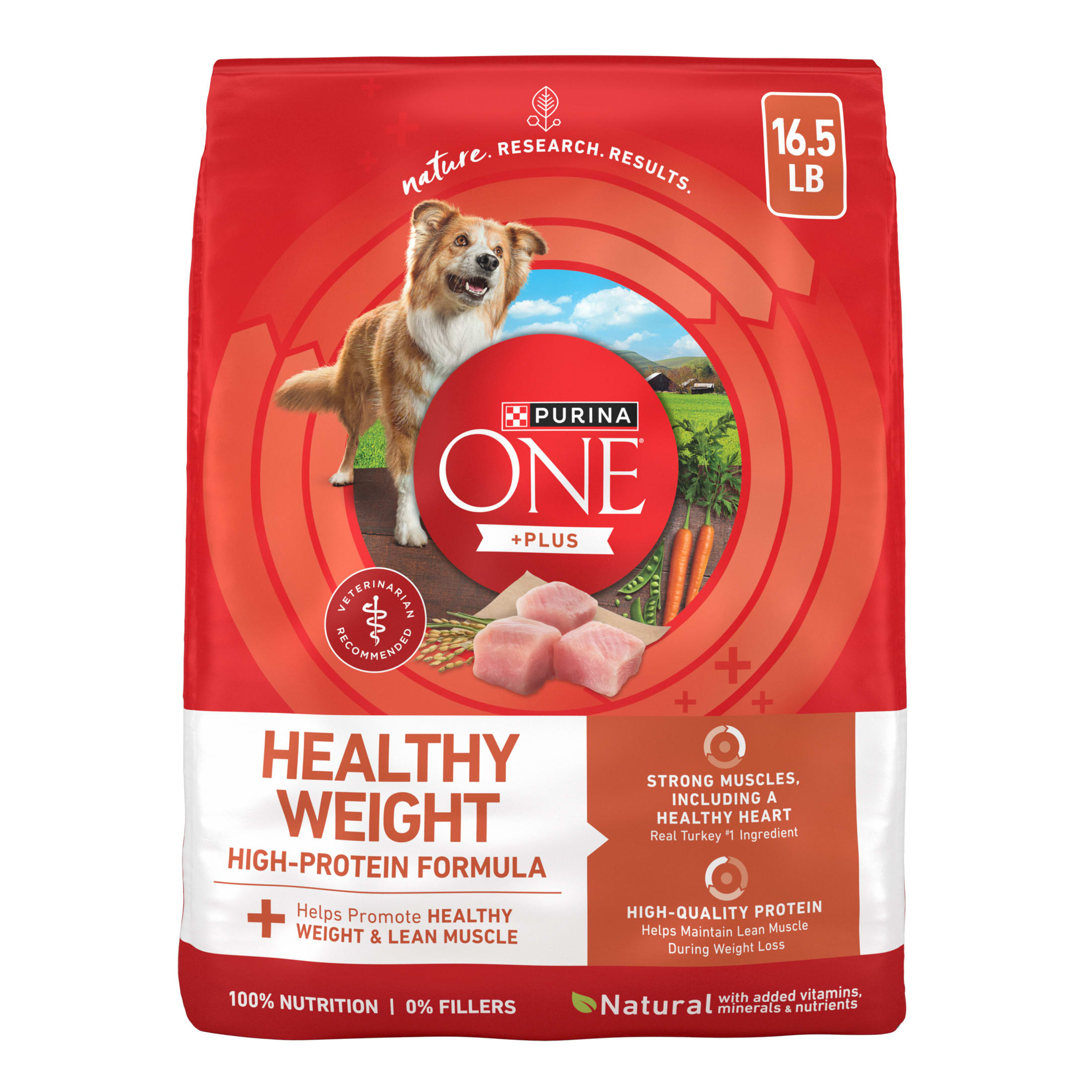 Purina One +Plus Dry Dog Food High Protein Healthy Weight, Real Turkey 16.5 lb Bag