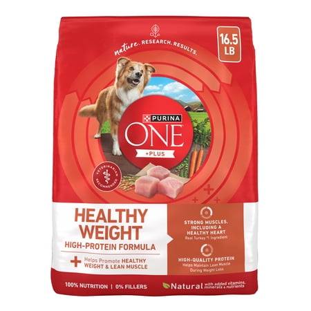 Purina One +Plus Dry Dog Food High Protein Healthy Weight Real Turkey 16.5 lb Bag