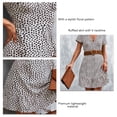 thumbnail image 3 of Robe à Volants Imprimée Robe d'Été Col en V Mode Polyvalente Décontractée Imprimée Volants Fluide Plage Robe Courte Blanche à Pois m, 3 of 6
