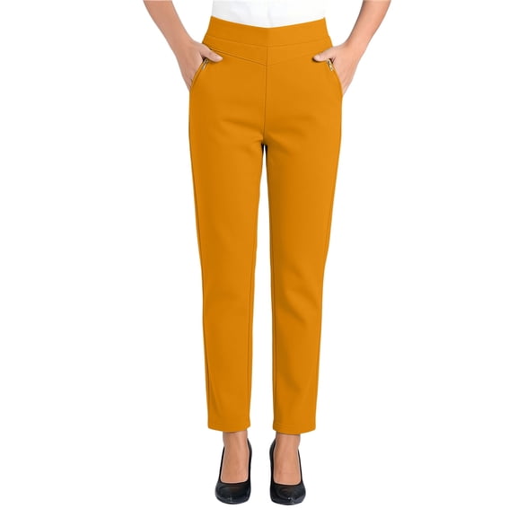 Besolor Plus Size Dress Pants Women Elastic High Waisted Straight Leg Pant Business Casual Work Trousers with Pockets