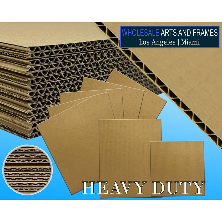 Corrugated Cardboard Sheets 4mm - 3/16 Thick 12x16- 5 Pack. Filler Insert  Pads, Brown Frame Backing Rectangular & Square Flat Boards for Art&Crafts