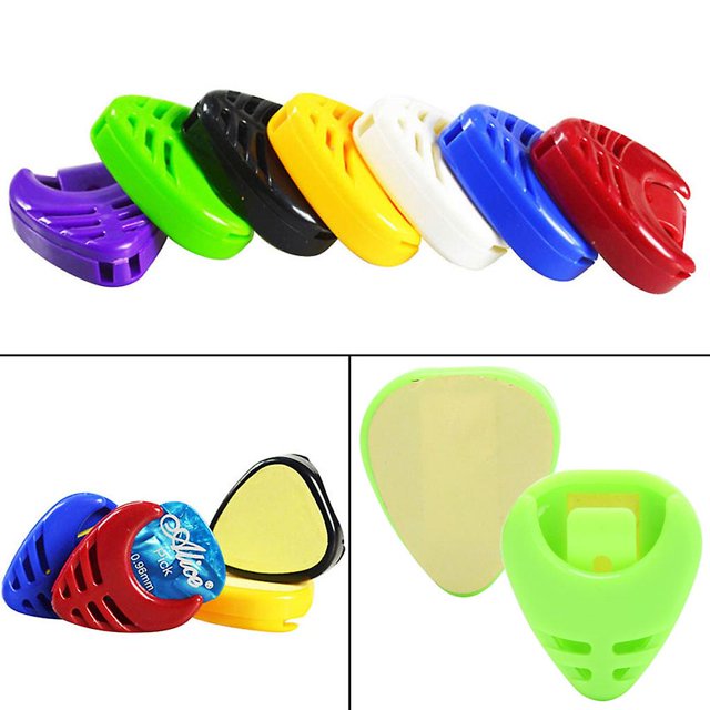 1 unidad de soporte de púas para guitarra plástica portátil para caja de caja acústica corazón Sha Feliz Sencillez