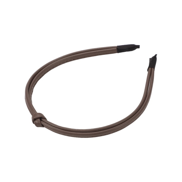 Diademas delgadas únicas para mujeres, bandas de cuero para el cabello de mujeres, accesorios de moda para el cabello de mujeres marrón
