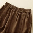 thumbnail image 4 of QATAINLAV Summer Shorts for Women 2024 Comfy Linen Workout Shorts Casual Elastic Waist Wide Leg Short Beach Pants Solid Color Bermuda Shorts with Pockets Camisas Para Hombres Coffee XL, 4 of 6