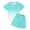 Green, variant on GobdXE Girls Gradient 2-Piece Pink Bow Print Outfit, Ombre T-Shirt & Shorts Set Color:Black1,Size:5-6 Years