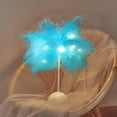 thumbnail image 4 of Eespoir Feathers Table Lamp, Elegant LED Feather Bedside Desk Light, Battery Operated, for Bedroom Wedding Christmas Valentine's Day Decor, 4 of 8