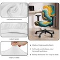 thumbnail image 7 of SCRAWLGOD Marble Print Golden Cyan 2 PCS Comfy Office Chair Slipcover Stretchy Computer Desk Chair Seat Covers Easy to Install Anti-Dust High Back Chair Covers, 7 of 7
