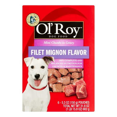Ol' Roy Filet Mignon Flavor Mini Chunks in Gravy Wet Dog Food, 5.3 Oz