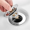 thumbnail image 3 of Wovilon Universal Bathroom Sink Stopper - Bounce Wash Basin Drain Filter With Anti-Clogging Strainer, Stainless Steel Up Drain Stopper, Bullet Core Push Type Sink Stopper, Brushed Nickel, 3 of 9
