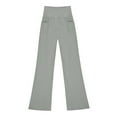 thumbnail image 5 of Atogsazn Kids Girls Flare Leg Legging Pant Children Stretchy Yoga High Waisted Leggings Gym Biker Slim Fit Pants Gray 14-15 Years Fashion, 5 of 9