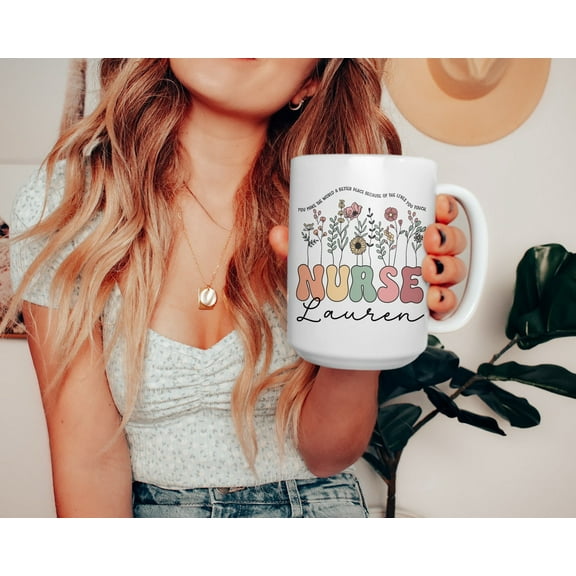 Custom Nurse Mug, Personalized Nurse Coffee Mug, Custom RN Gifts, Nurse Gifts, LPN Cup, Ceramic Mug 11Oz