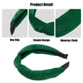 thumbnail image 3 of Terciopelo Anudadas Diademas, Pelo Diadema para Mujeres, Oscuro Verde, 1,2 Ancho, 3 of 7