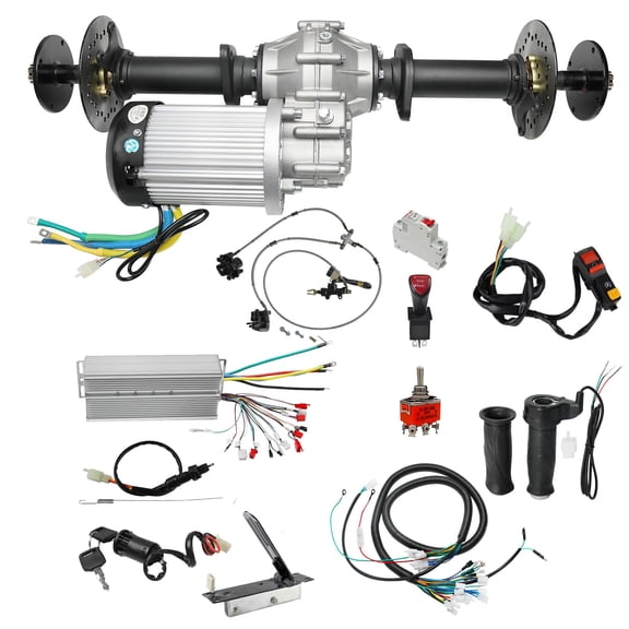 43.3" Rear Axle Kit with 60V 2500W DC Brushless Motor Differential Controller For DIY Project Electric Vehicle ATV UTV Quad Buggy Mini Bike Trike Racing Golf Cart Go Kart 6000RPM, 400Nm Torque