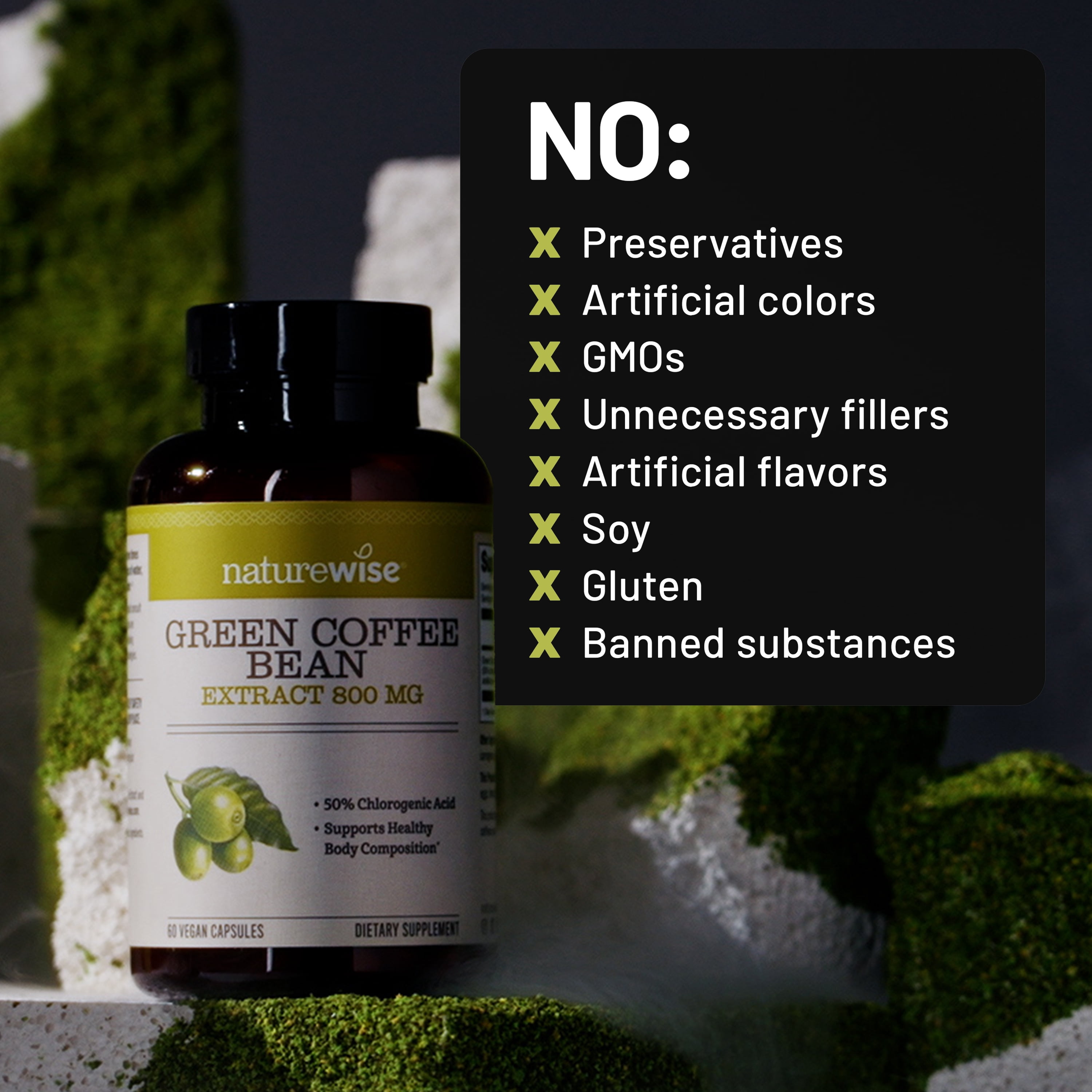 NatureWise Green Coffee Bean Extract - Vegan, Non-GMO - 60 Capsules[30-Day Supply]