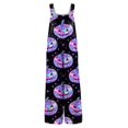 thumbnail image 5 of Evdexr Halloween Jumpsuits Womens 2026 Witch Hat Ghost Graphic Rompers Wide Leg Square Neck Sleeveless Costumes Hippie Breathable Overalls with Pockets 3XL, 5 of 6