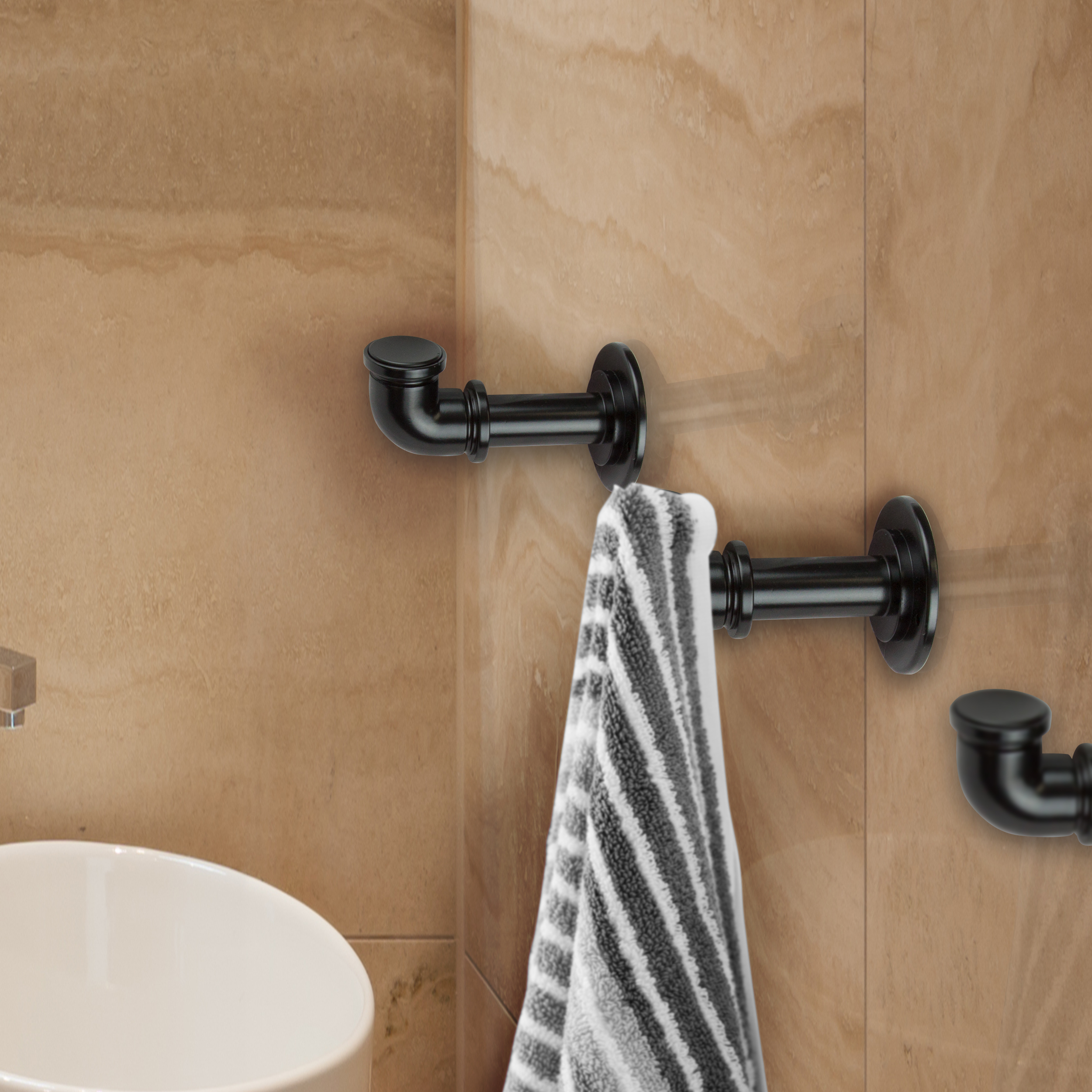 Rod Desyne Industrial Pipe Design Heavy Duty Wall Hook -  1 Piece