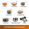 thumbnail image 2 of Gotham Steel 15 Piece Ceramic Cookware Set, Nonstick, Nontoxic, Oven & Dishwasher Safe, Stay Cool Handles Ceramic Cookware Set, Copper, 2 of 6