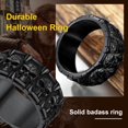 thumbnail image 4 of ORUYROP Can Engrave Men Skull Rings, Stainless Steel Statement Biker Rings, Gold Plated/Black-Send Gift Box, 4 of 7