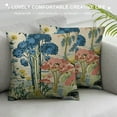 thumbnail image 3 of Nawypu , Chinoiserie Pillow Cover Asian Scenic Blue and Green Throw Pillow Covers Farmhouse Tree Leaves Pillow Case Cushion Covers for Sofa Couch Living Room, 3 of 5
