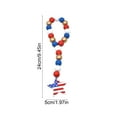 thumbnail image 2 of EUDIDV Patriotic Decor Independence Day Soft Rope Tassel Bead Wood Bead Flower Wreath Bead String Independence Day Decorative Pendant Party Supplies​, 2 of 6