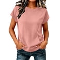 thumbnail image 3 of ibuvkizy Womens Hoodless Sweatshirts Cuffed Cap Sleeve Crew Neck Front Kangaroo Pocket Loose Fit Pullover Casual Athletic Workout Layering Tops Solid Colors for Yoga Running,L, 3 of 7